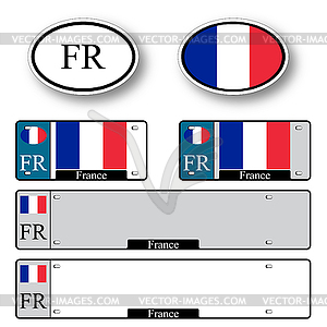 France auto set - vector image