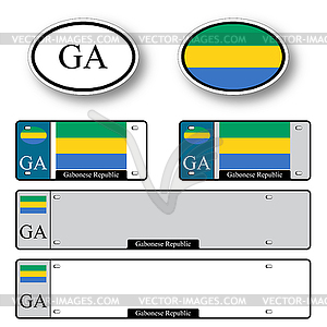 Gabonese republic auto set - vector EPS clipart