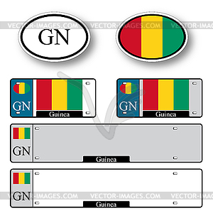 Guinea auto set - vector image