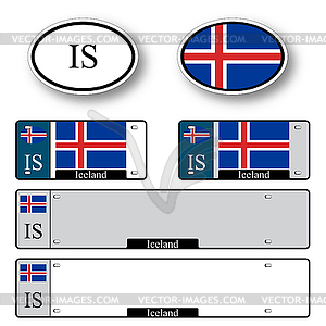 Iceland auto set - vector image