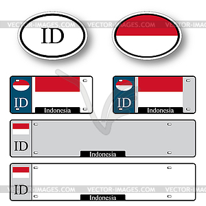 Indonesia auto set - vector clipart