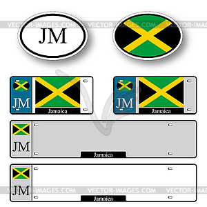 Jamaica auto set - vector clip art