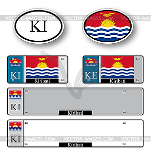 Kiribati auto set - vector image