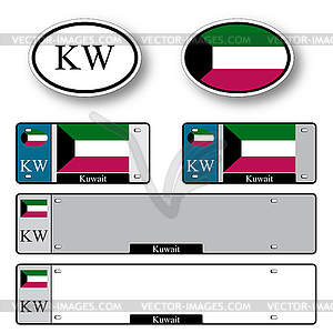 Kuwait auto set - vector EPS clipart