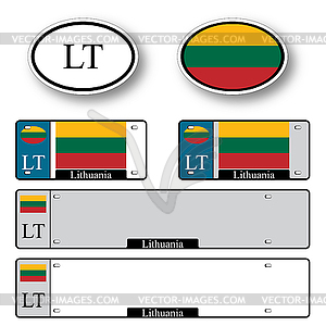 Lithuania auto set - vector clipart