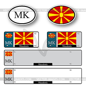 Macedonia auto set - vector clipart