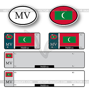 Maldives auto set - vector image