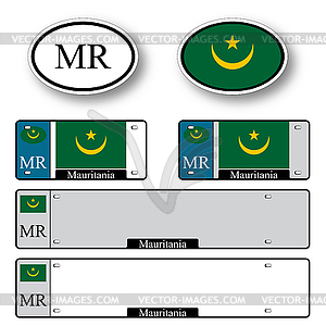 Mauritania auto set - vector image