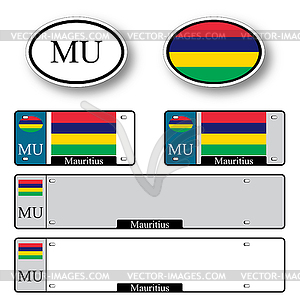 Mauritius auto set - vector image