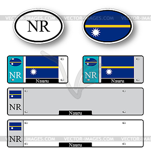 Nauru auto set - vector clip art