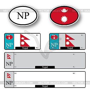 Nepal auto set - royalty-free vector clipart