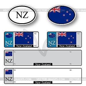 New zealand auto set - vector image