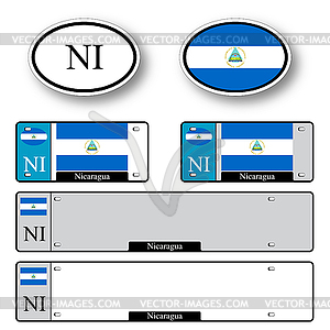 Nicaragua auto set - vector clipart