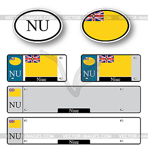 Niue auto set - vector image