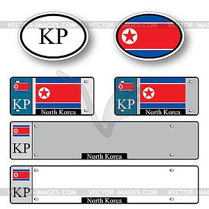 North korea auto set - vector clipart