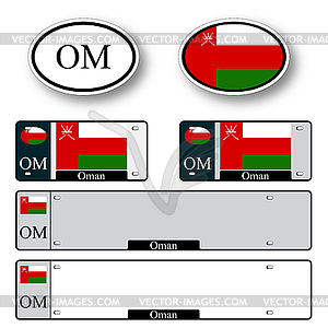 Oman auto set - color vector clipart