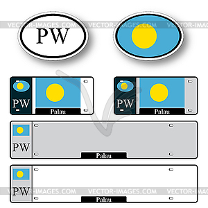 Palau auto set - vector clipart