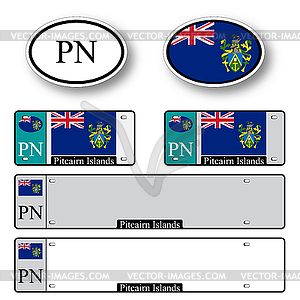 Pitcairn islands auto set - vector clipart