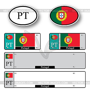 Portugal auto set - vector clipart