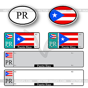 Puerto rico auto set - vector clip art