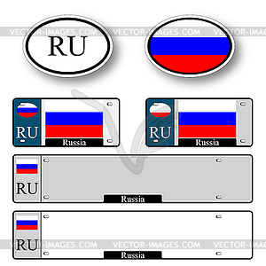 Russian federation auto set - vector clip art