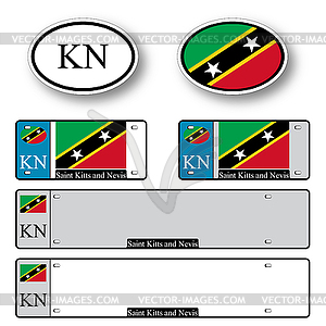 Saint kitts and nevis auto set - vector clipart