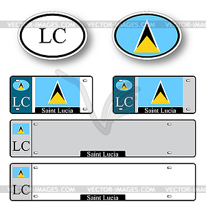 Saint lucia auto set - vector clip art