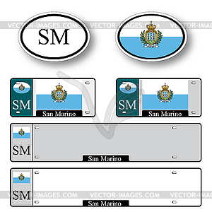 San marino auto set - vector clip art