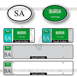 Saudi arabia auto set - color vector clipart