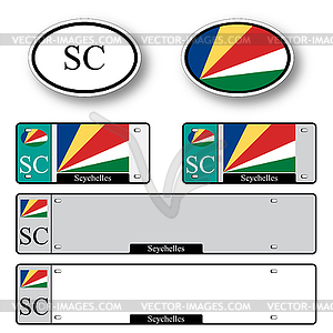 Seychelles auto set - royalty-free vector clipart