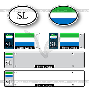 Sierra leone auto set - vector clipart