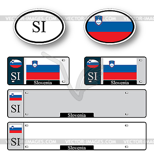 Slovenia auto set - vector clip art