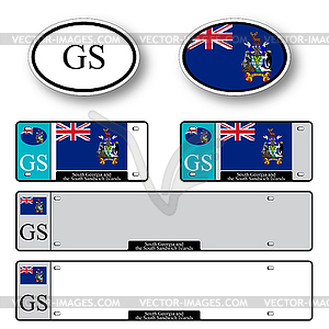 South georgia and south sandwich islands auto set - vector clipart