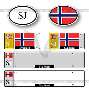 Svalbard auto set - royalty-free vector clipart