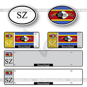 Swaziland auto set - vector image