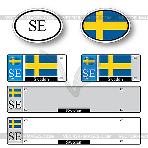 Sweden auto set - vector clipart