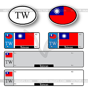 Taiwan auto set - vector clip art