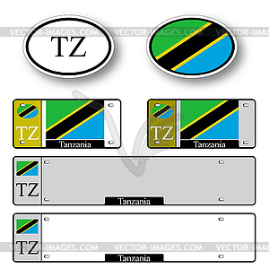 Tanzania auto set - vector image