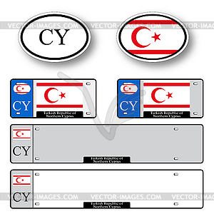 Turkish republic of northern cyprus auto set - vector clipart / vector image