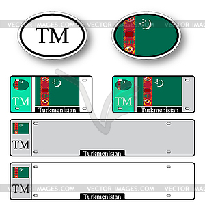 Turkmenistan auto set - vector image