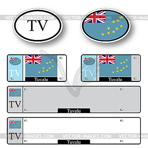 Tuvalu auto set - vector clipart