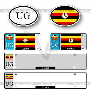 Uganda auto set - vector clip art