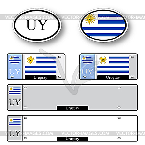 Uruguay auto set - vector image