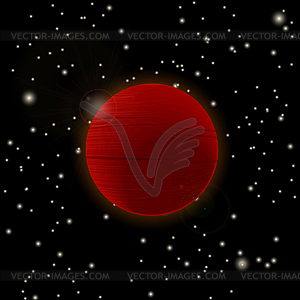 Red planet icon - vector clip art