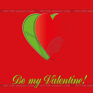 Valentine card with heart - vector image