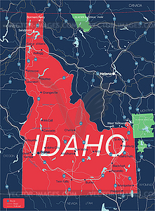 Idaho state detailed editable map - vector image