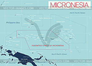 Micronesia detailed editable map - vector image