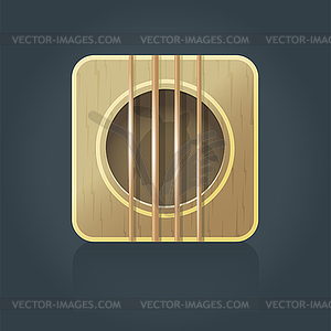 Square icon of ukulele guitar - royalty-free vector image