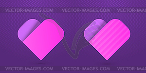 Иконки сердца на фиолетовом фоне - изображение в векторном виде