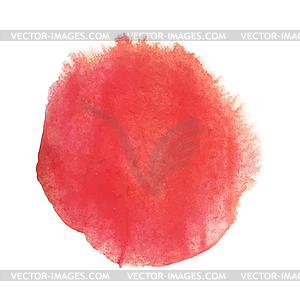 Bright red watercolor circle design - vector clip art